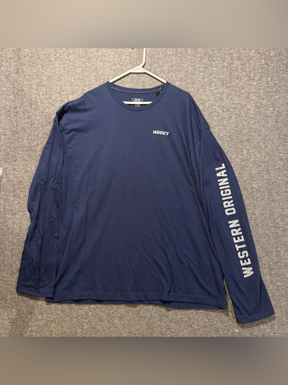 Hooey Long Sleeve Tee Shirt Mens 3xl Navy Blue Logo Sleeve Soft Cotton Graphic